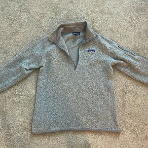 Gray Patagonia quarter zip jacket